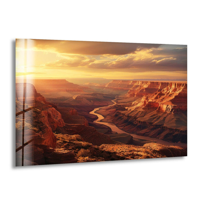 Grand Canyon Sunset Glass Wall Art photo print on glass, prints on glass wall art