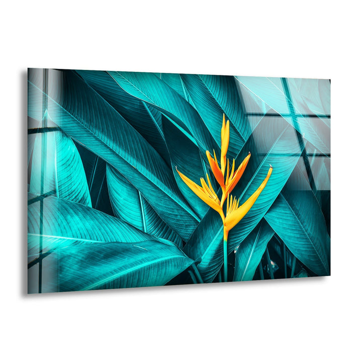 Bird Of Paradisel Flowers Glass Wall Art