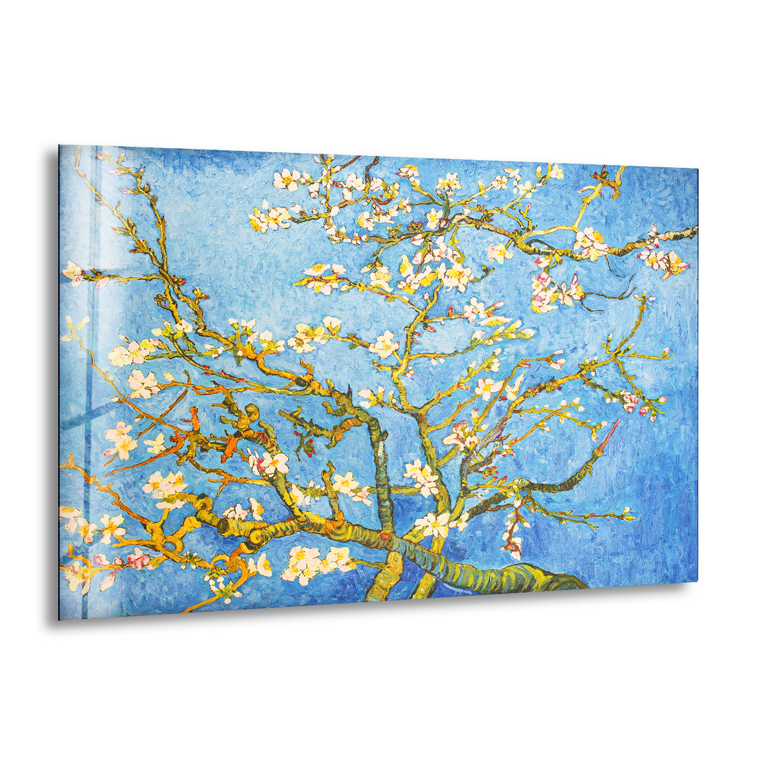 Almond Blossom by Vincent Van Gogh Glass Wall Art, print on glass, glass printed photos