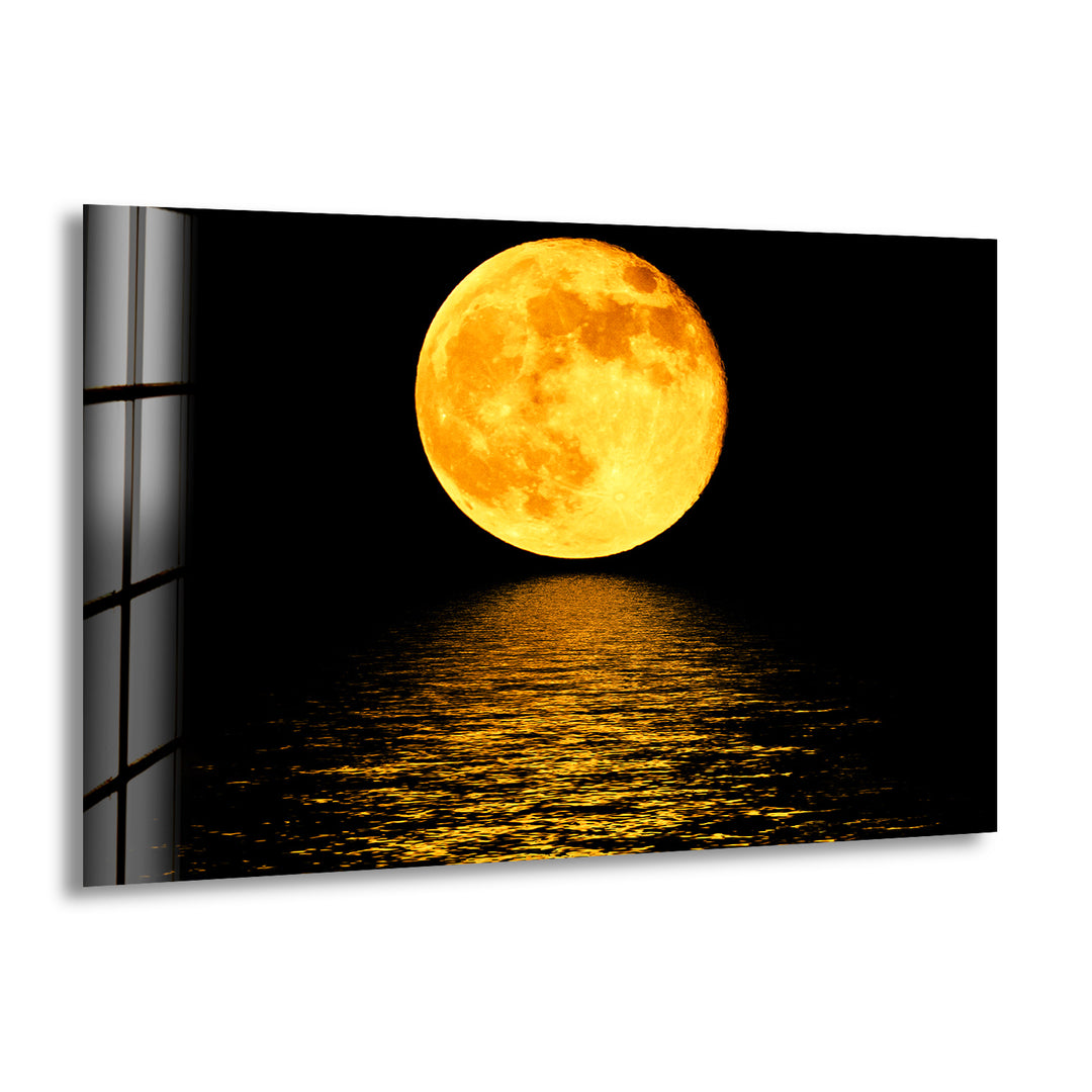 Moonlight Orange Glass Wall Art art glass wall art, glass wall art pictures