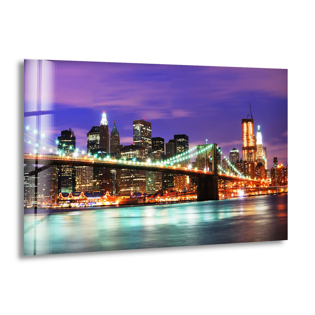 New York River Glass Wall Art, Glass Printing Wall Art, Print photos on glass