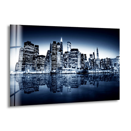 New York City Downtown Modern Glass Art for the Wall