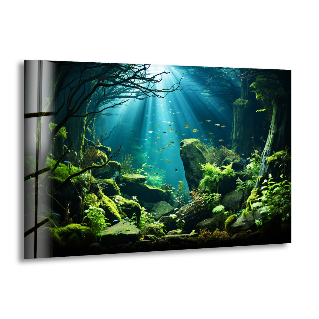 Underwater Forest Glass Wall Art custom glass photo prints, large glass prints