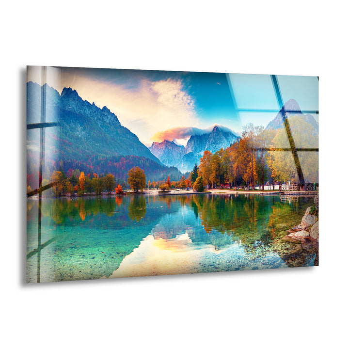 Jasna Lake Landscape Glass Wall Art glass pictures for Wall, glass prints wall art