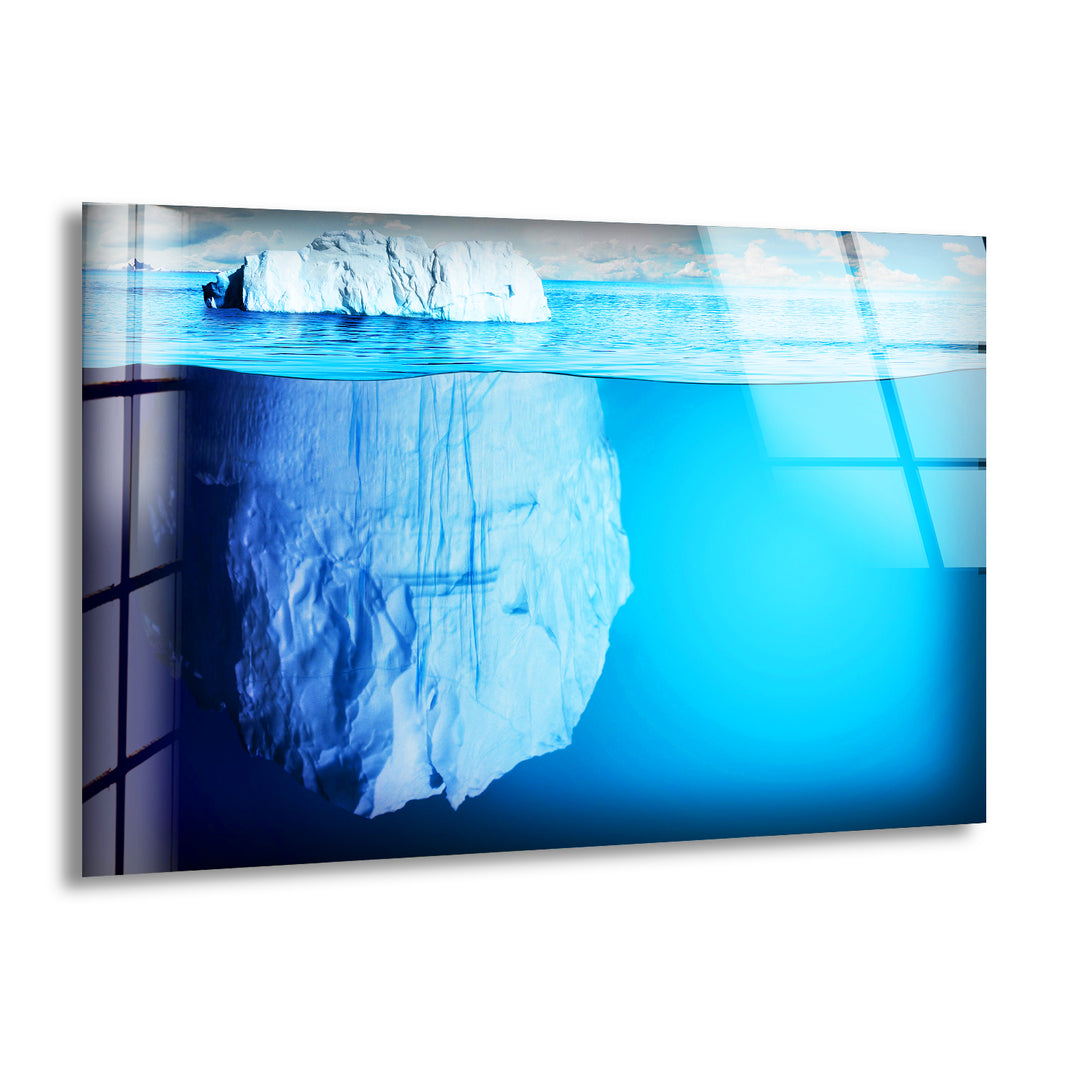 Antarctic Sea Iceberg Glass Wall Art custom glass pictures, glass art prints