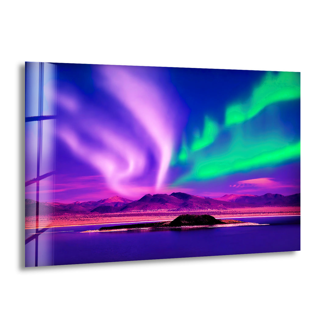 Aurora Borealis Purple Glass Wall Art art glass wall art, glass wall art pictures