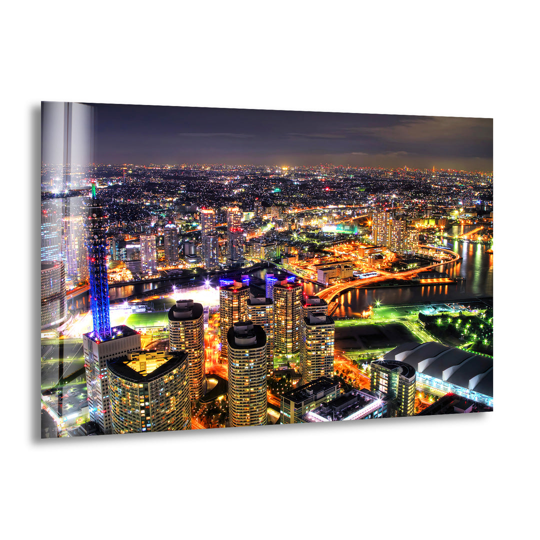 Yokohama Landscape Glass Wall Art large glass photo prints, glass wall photos