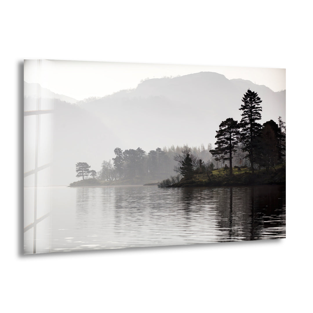 Foggy Trees & Lake Glass Wall Art Glass Printing Wall Art, Print photos on glass