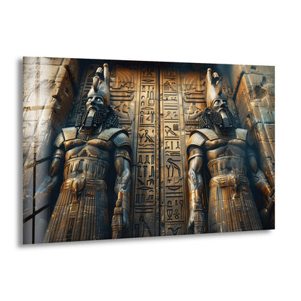 Ancient Mesopotamia Guardian Glass Wall Art