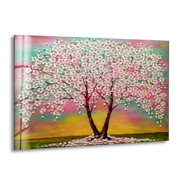 Cherry Blossom Tree Glass Wall Art, print picture on glass, Tempered Glass Wall Art