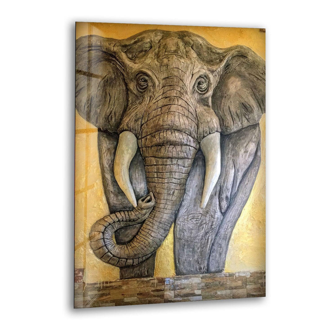 Stones Elephant Glass Wall Art print picture on glass, Tempered Glass Wall Art
