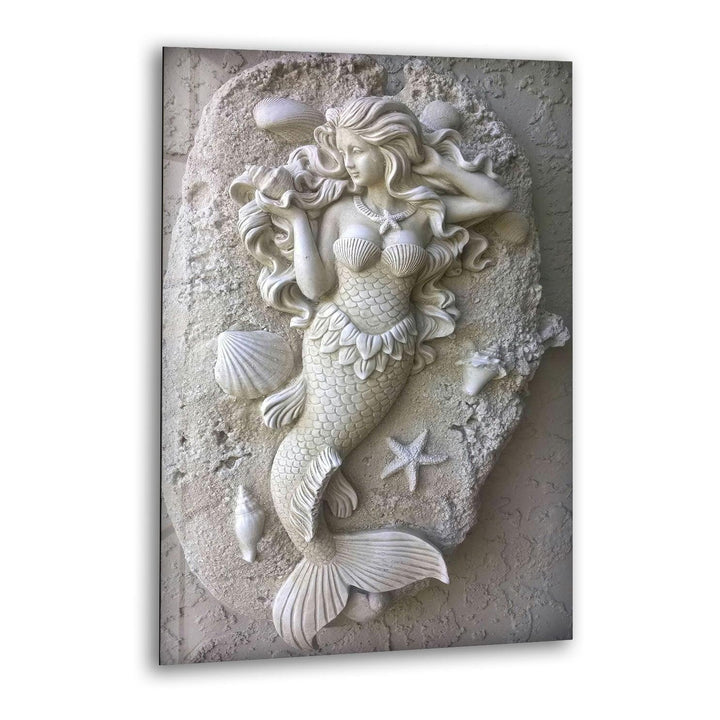 Stone Mermaid Glass Wall Art stained glass wall art, stained glass wall decor
