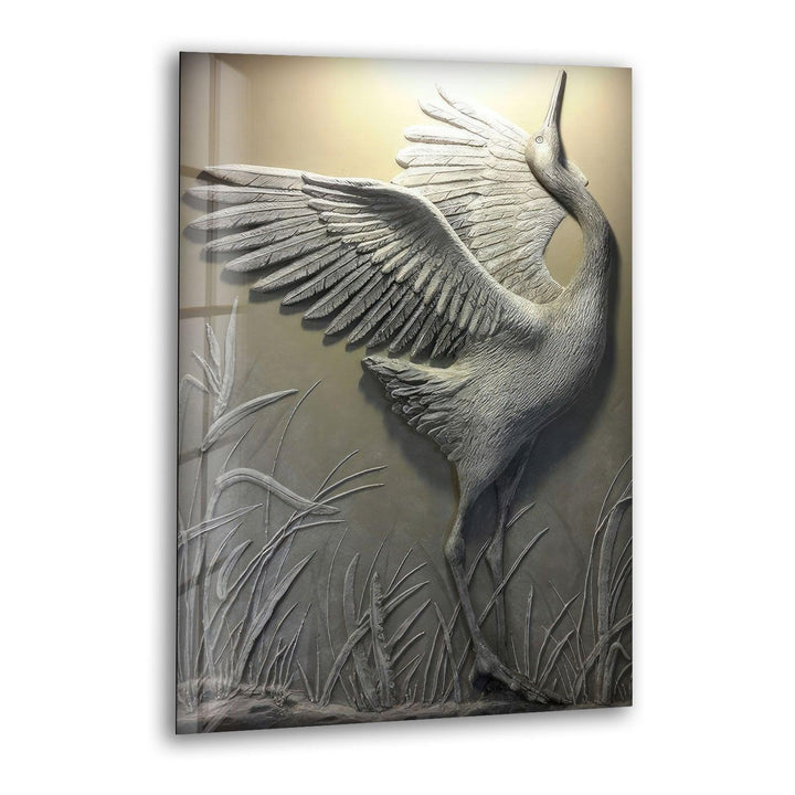 Stork Stone Art Glass Wall Art glass wall decor, glass wall art decor
