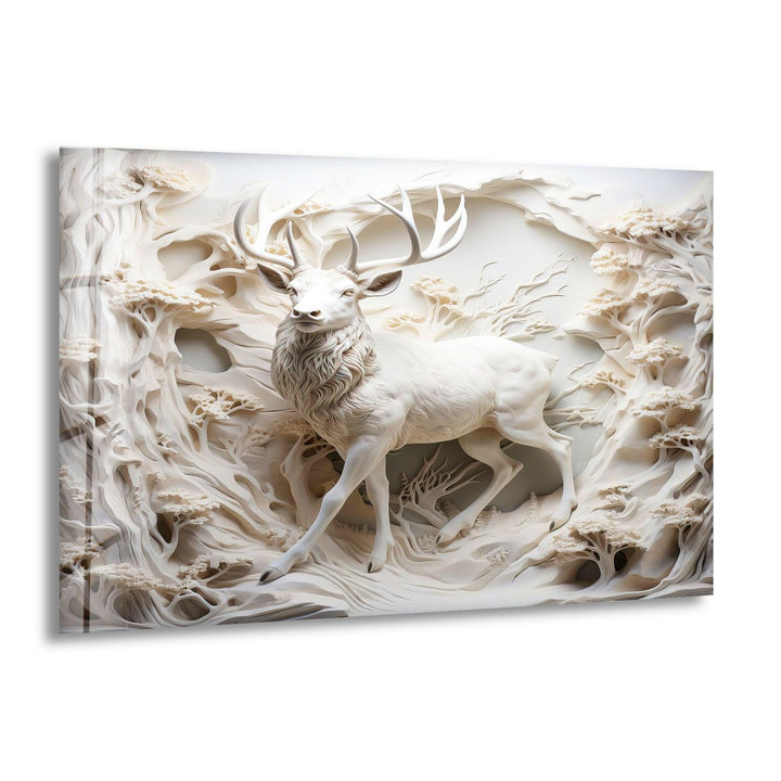 White Deer Glass Wall Art art glass wall art, glass wall art pictures
