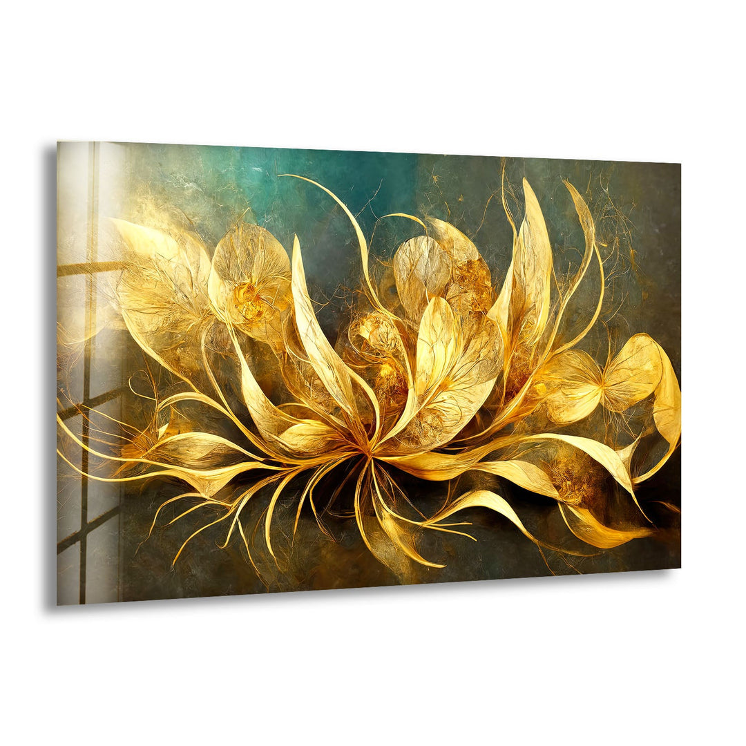 Brown & Beige Flower Glass Wall Art