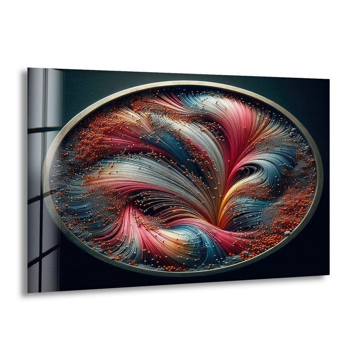 Fractal Pink & Silver Abstract Glass Wall Art glass photo prints, glass picture prints
