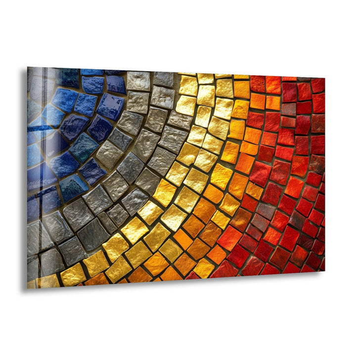 Red & Yellow Stones Glass Wall Art stained glass wall art, stained glass wall decor
