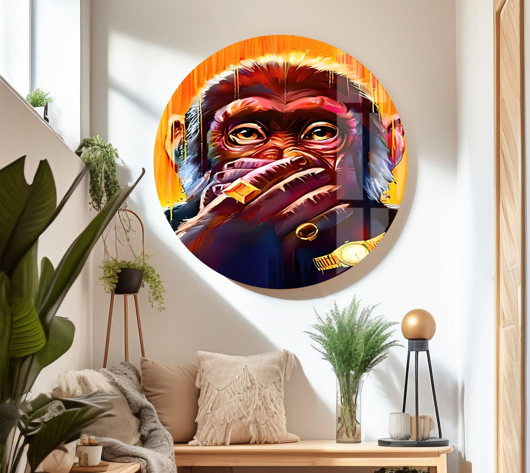 Cool Rich Monkey Glass Wall Art glass pictures for Wall, glass prints wall art
