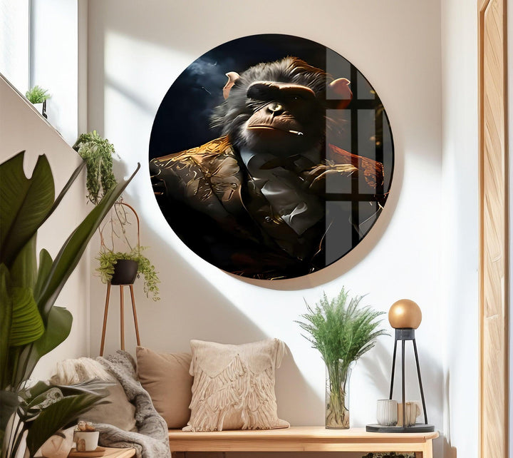 Business Monkey Glass Wall Art picture on glass wall art, photos printed on glass
