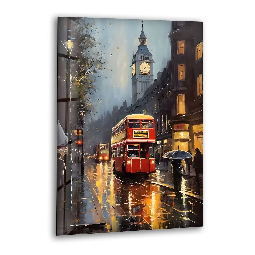 Rainy London Big Ben Glass Wall Art Glass Printing Wall Art, Print photos on glass
