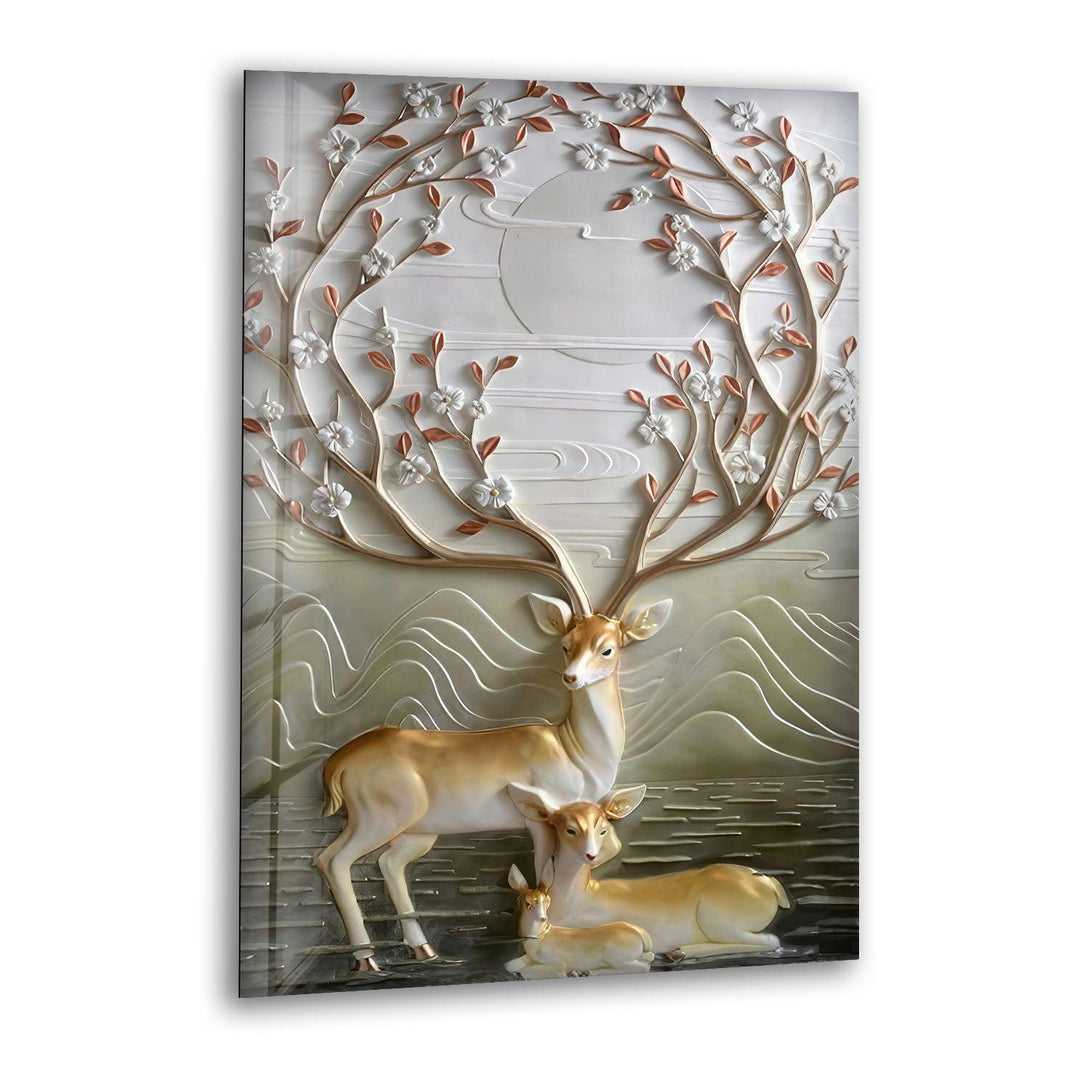 Deer Family Glass Wall Art art glass wall art, glass wall art pictures
