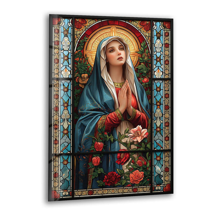 Heart of Mary Glass Wall Art print picture on glass, Tempered Glass Wall Art
