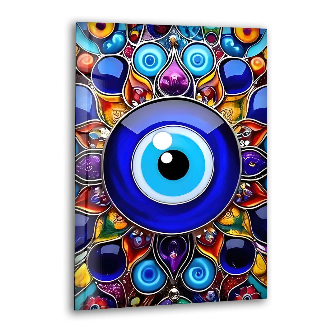 Evil Eye Bead Glass Wall Art glass wall decor, glass wall art decor
