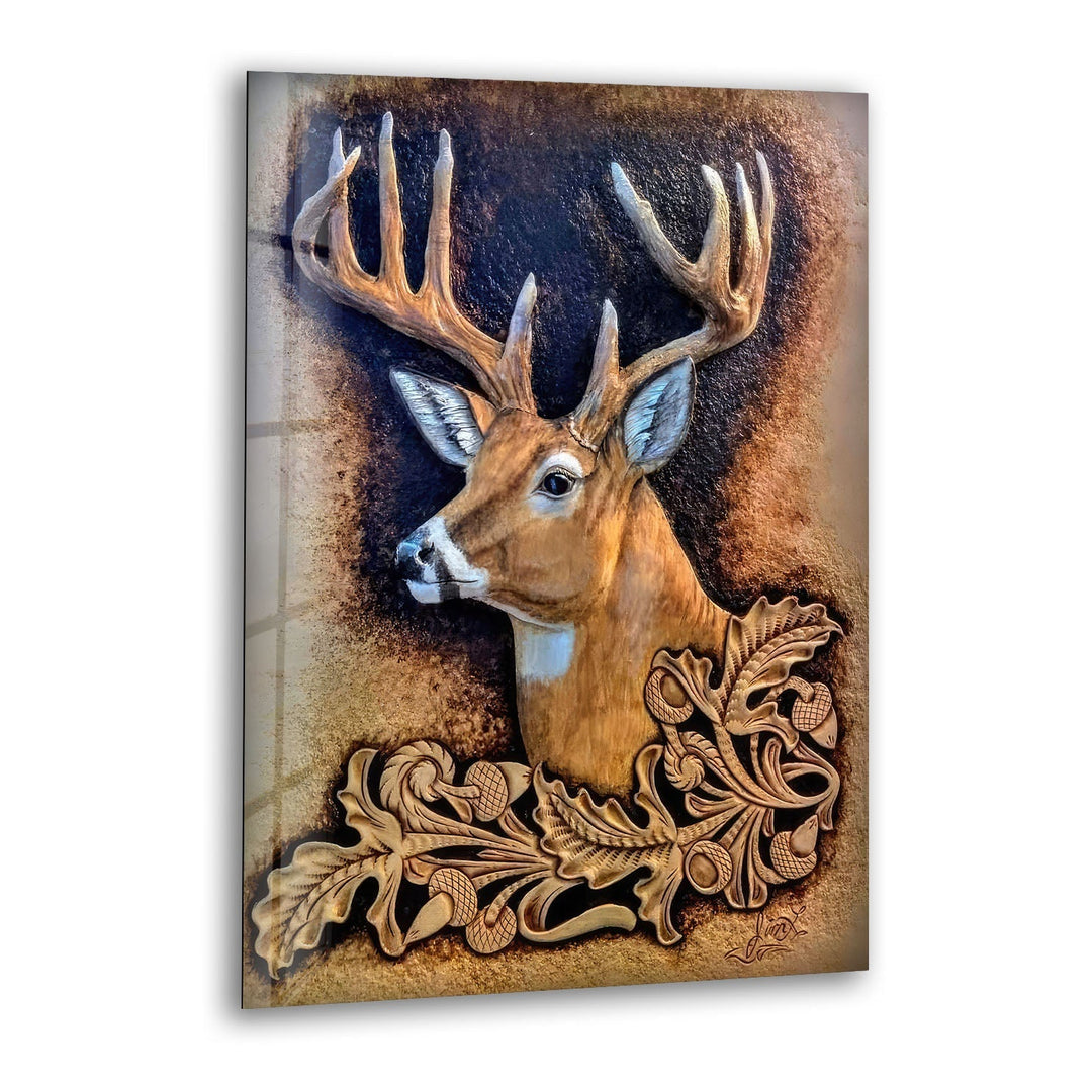 Deer Portrait Glass Wall Art glass wall decor, glass wall art decor
