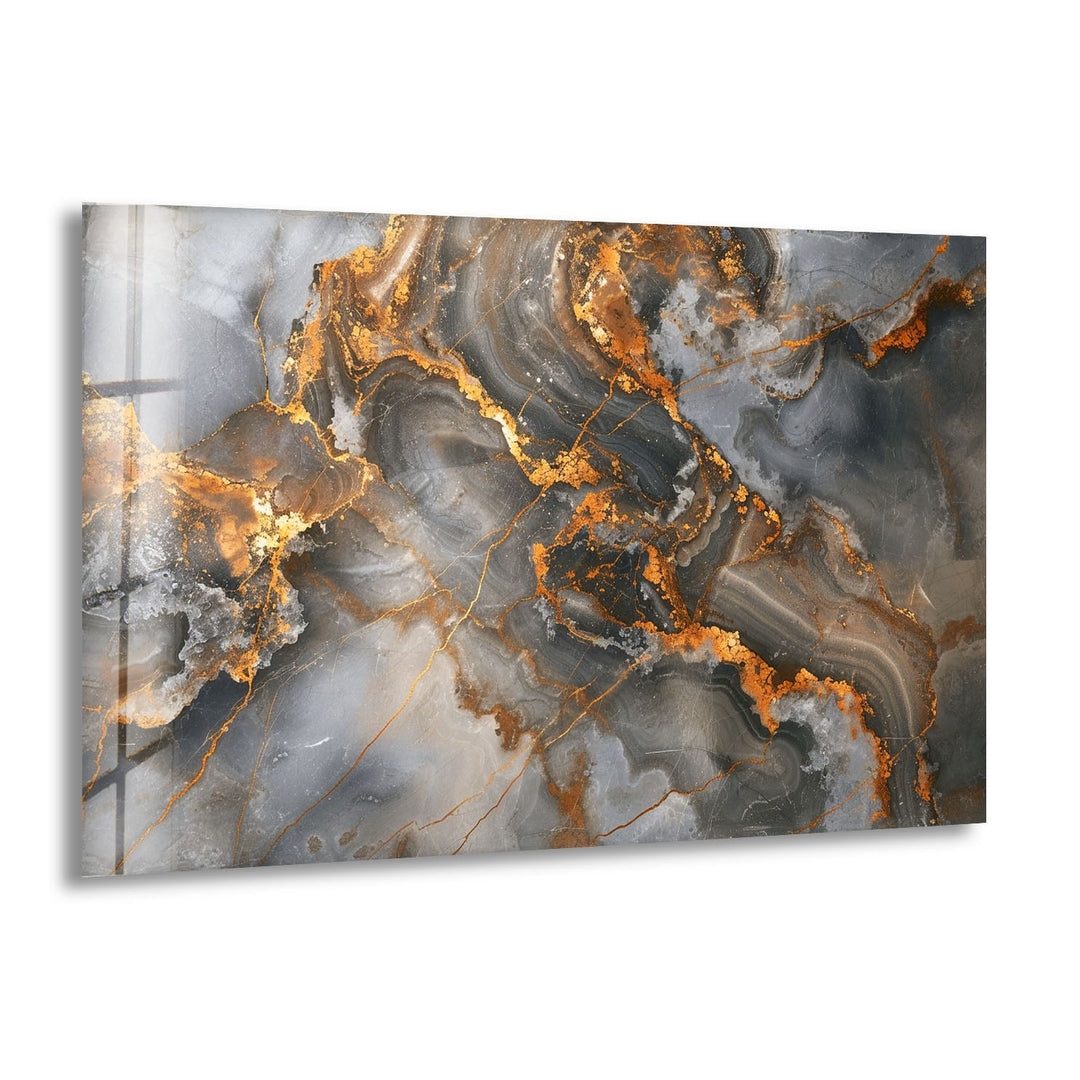 Marble Grey & Wood Glass Wall Art glass photo prints, glass picture prints
