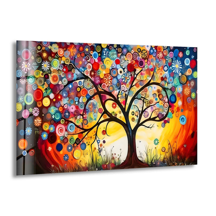 Colored Circles Tree Glass Wall Art art glass wall art, glass wall art pictures
