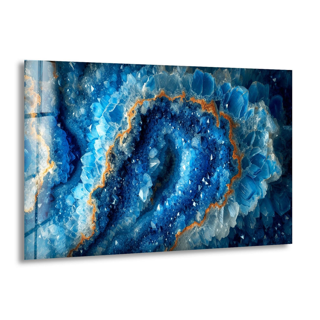 Marble Grain The Shades of Blue Glass Wall Art glass image printing, glass prints from photos
