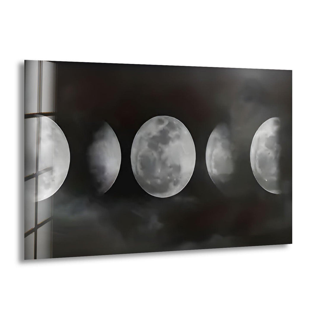 Moon Phases Glass Wall Art stained glass wall art, stained glass wall decor
