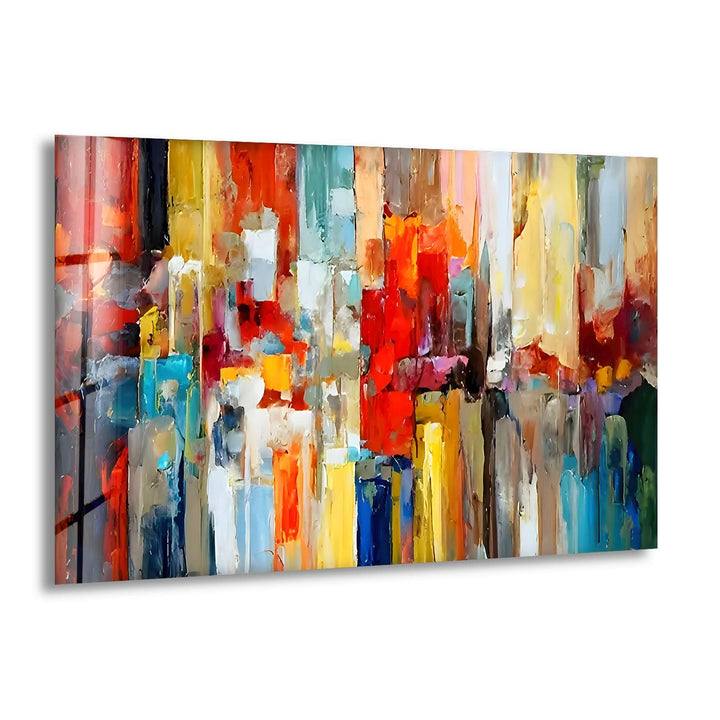 Abstract Colored Oil Paint Glass Wall Art print picture on glass, Tempered Glass Wall Art
