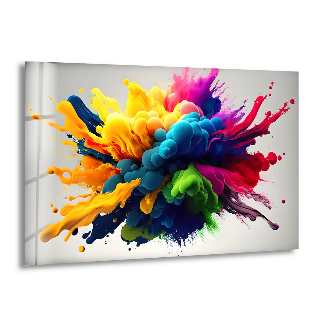 Color Bomb Glass Wall Art glass art painting, glass art for the Wall
