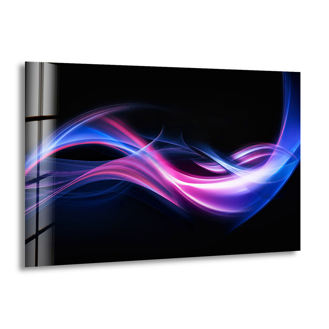 Abstract Purple Line Glass Wall Art Glass Printing Wall Art, Print photos on glass