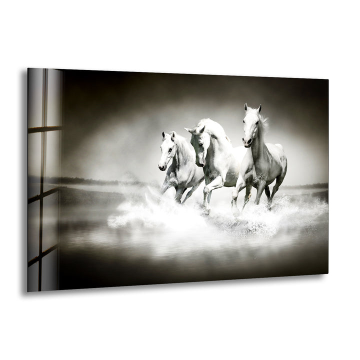 Riding White Horses Glass Wall Art art glass wall art, glass wall art pictures