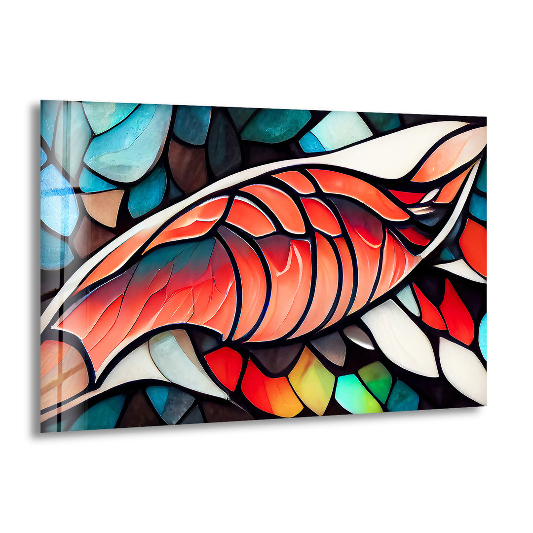 Koi Fish Stained Glass Wall Art glass art painting, glass art for the Wall