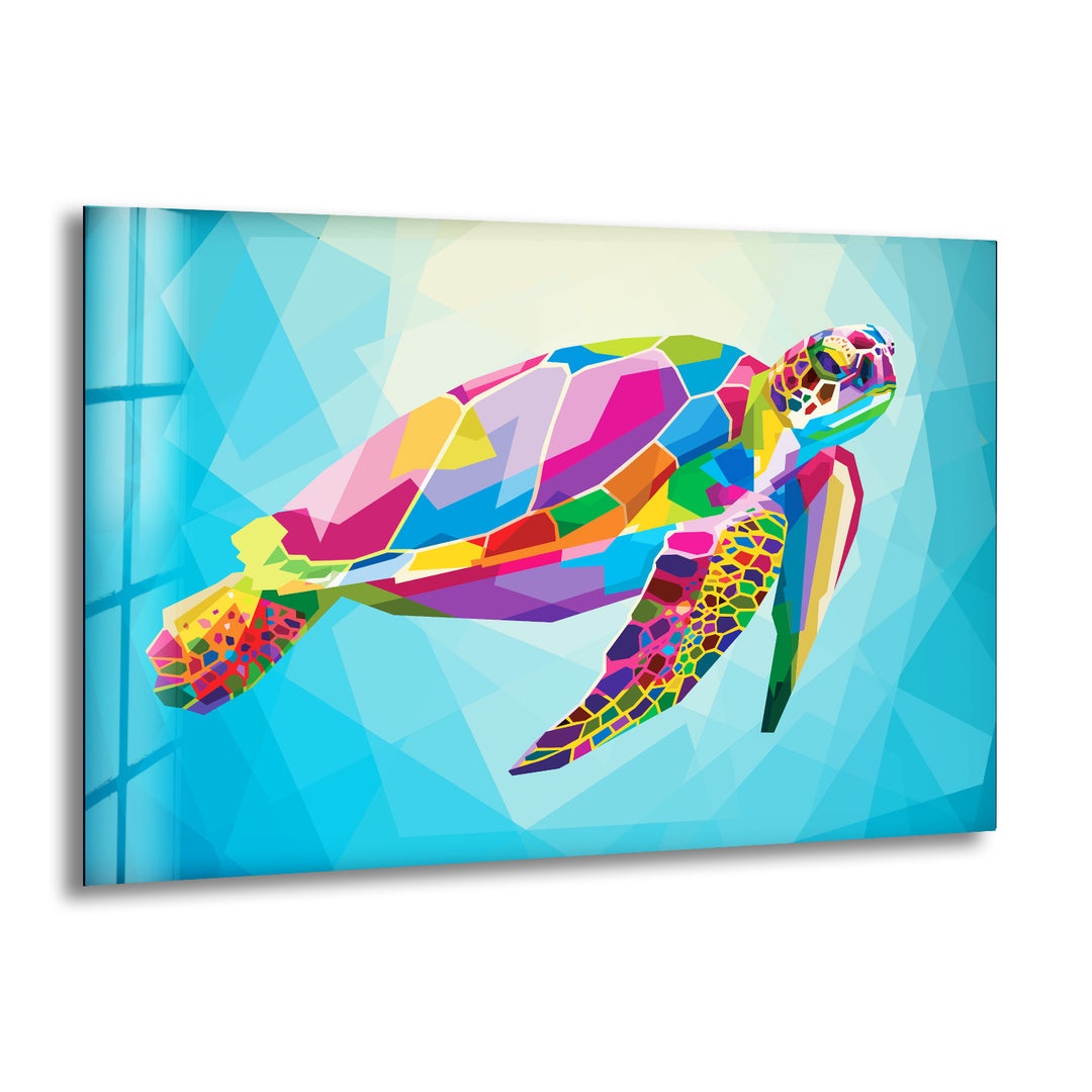 Colorful Caretta Glass Wall Art photo print on glass, prints on glass wall art