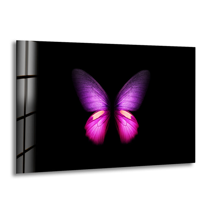 Purple Butterfly Glass Wall Art large glass photo prints, glass wall photos