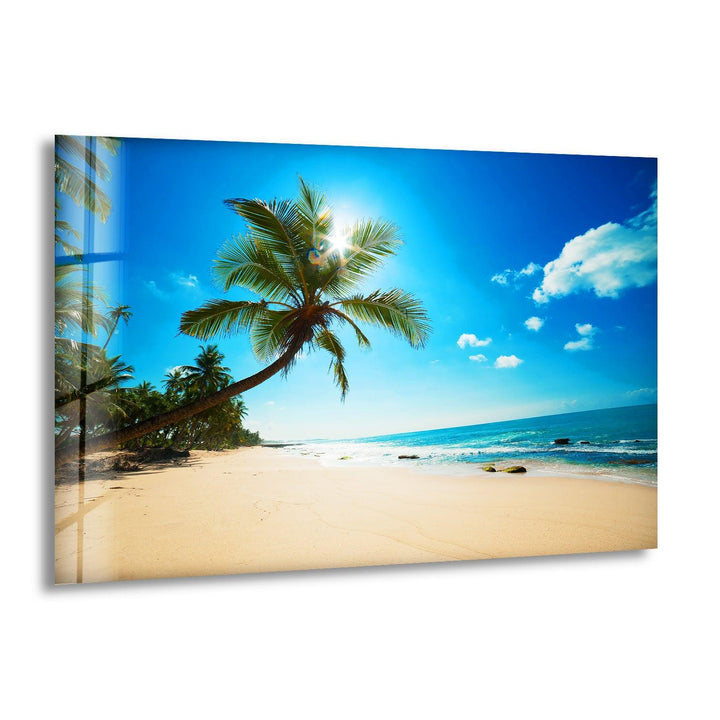 Summer Tropical Beach Glass Wall Art Glass Printing Wall Art, Print photos on glass