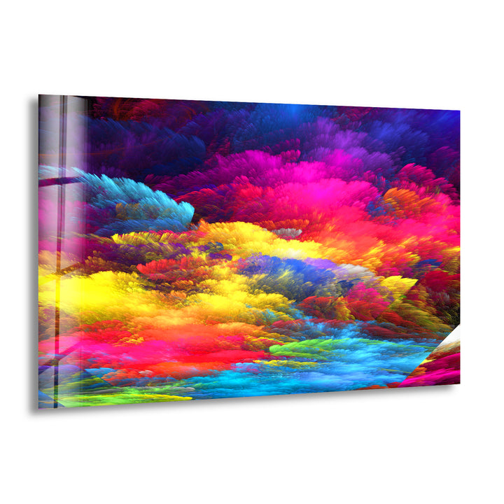 Colorful Clouds Abstract Glass Wall Art