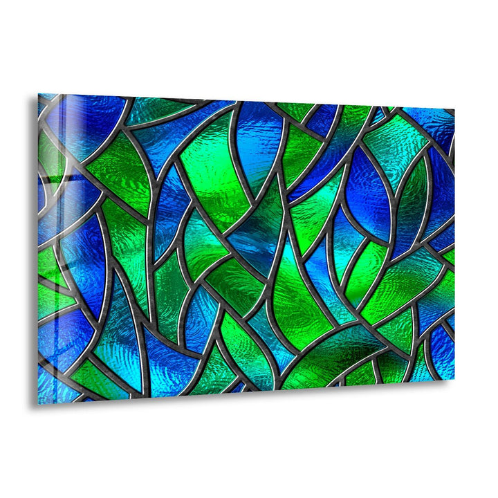 Green Stained Abstract Glass Wall Art custom glass photo prints, large glass prints