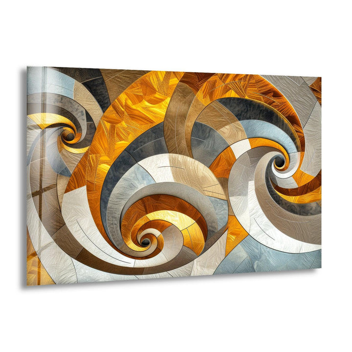 Stained Fractal Design Glass Wall Art print on glass, glass printed photos