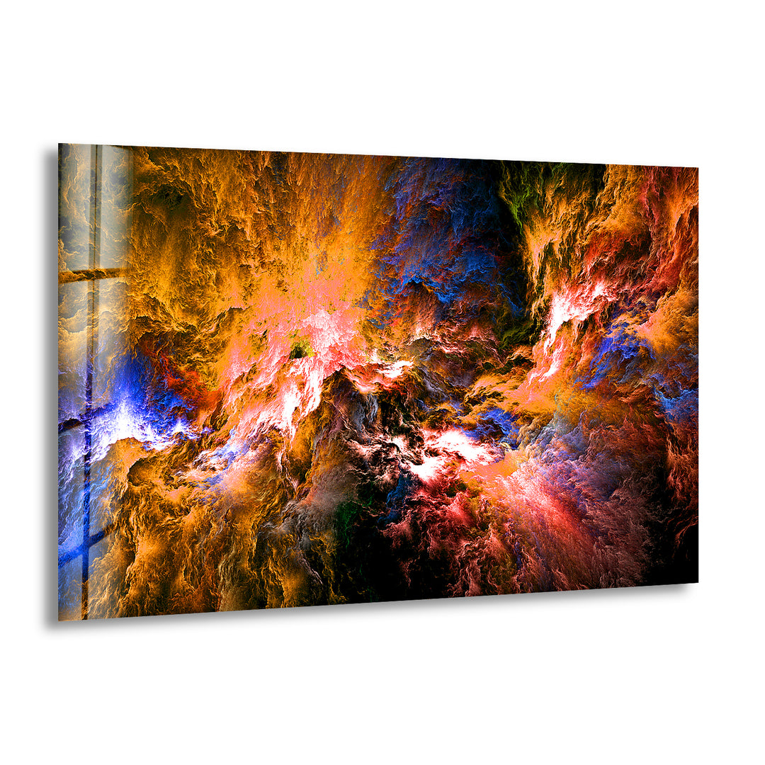 Colored Supernova Abstract Glass Wall Art print on glass, glass printed photos
