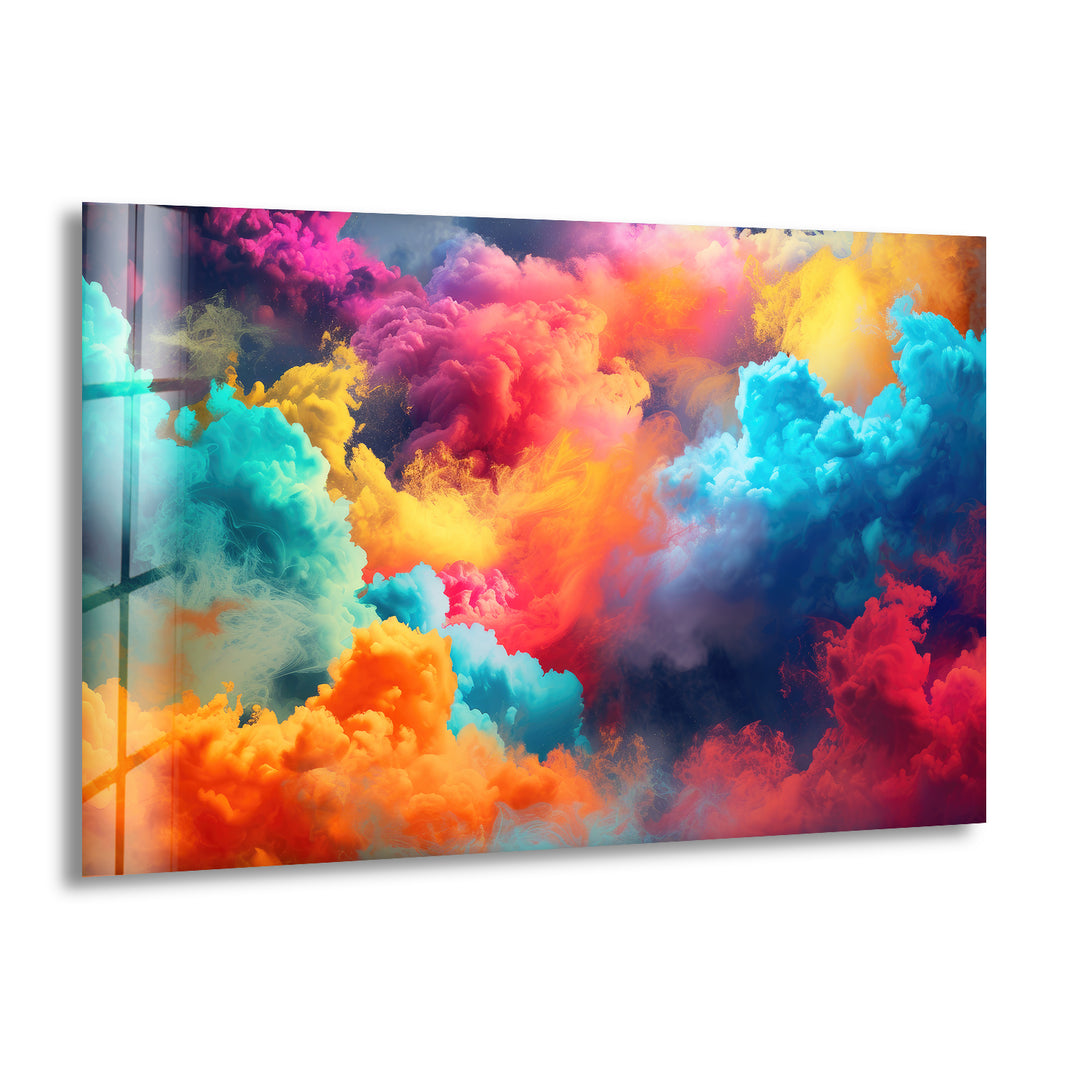 Colored Clouds Glass Wall Art glass photo prints, glass picture prints
