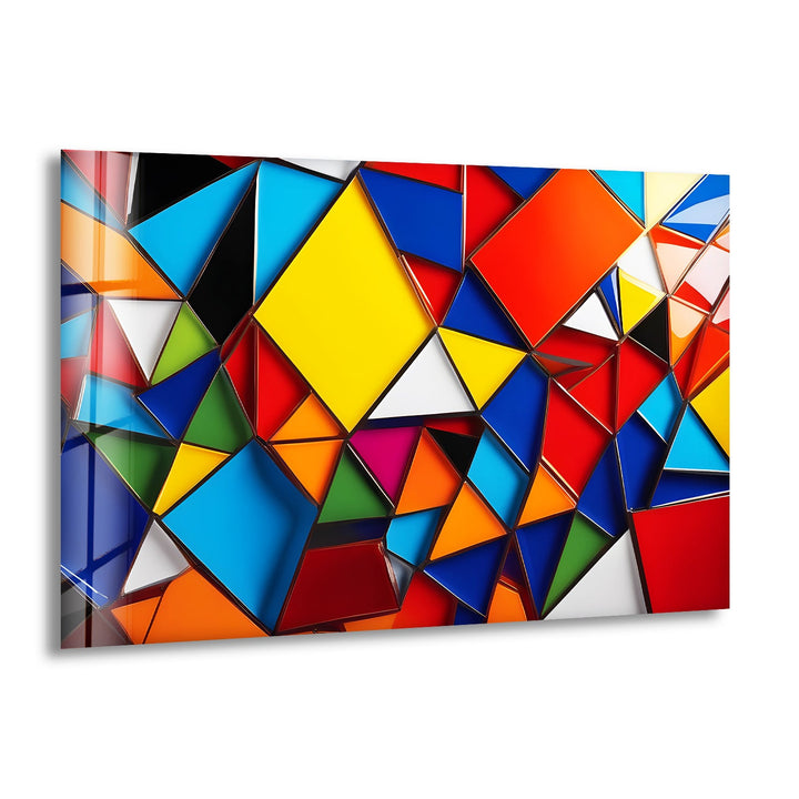 Stained Geometric Pattern Glass Wall Art glass image printing, glass prints from photos