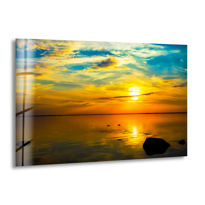 Sunset Sea Beauty Glass Wall Art glass image printing, glass prints from photos