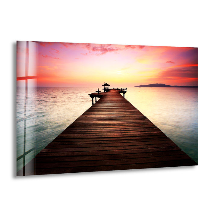 Coastal Pier Glass Wall Art