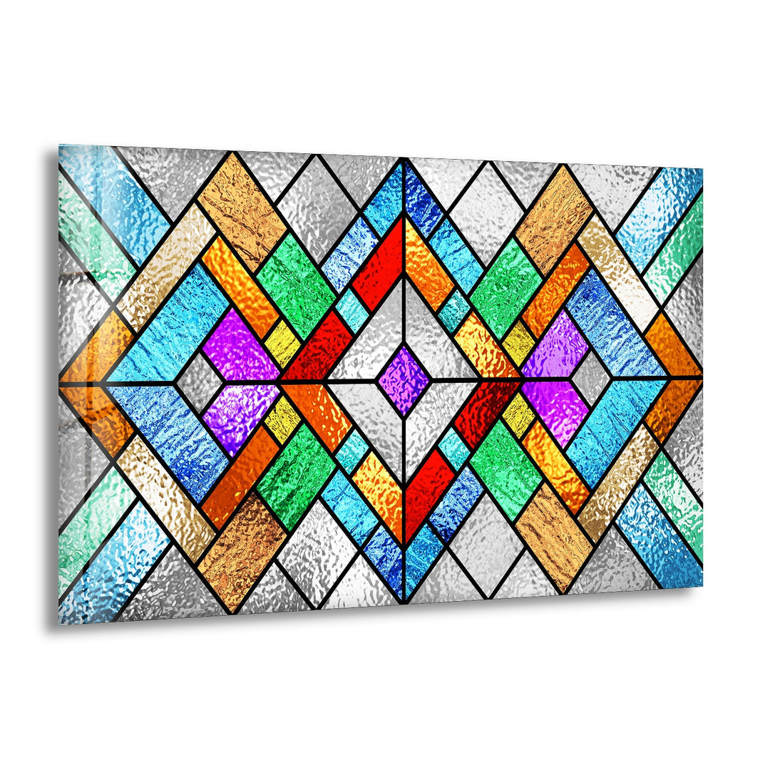 Stained Colored Window Glass Wall Art print picture on glass, Tempered Glass Wall Art