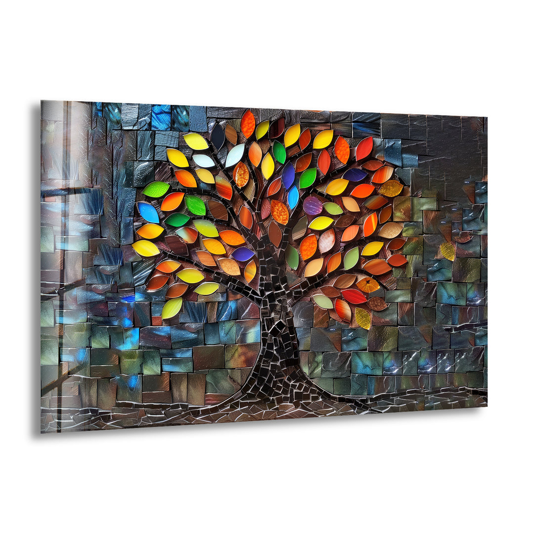 Mosaic Of A Tree Glass Wall Art large glass photo prints, glass wall photos